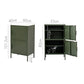 Double Storage Cabinet Shelf Organizer Bedroom Green