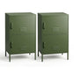 Set of 2 Dallin Buffet Sideboard Cabinet Storage Cupboard 2 Doors Metal - Green