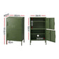 Set of 2 Dallin Buffet Sideboard Cabinet Storage Cupboard 2 Doors Metal - Green