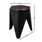 Set of 4 Puzzle Stool Plastic Bar Stools Stackable - Black