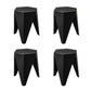 Set of 4 Puzzle Stool Plastic Bar Stools Stackable - Black