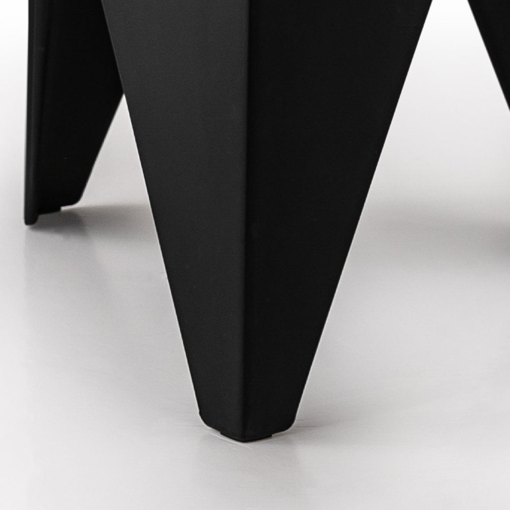 Set of 4 Puzzle Stool Plastic Bar Stools Stackable - Black