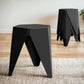 Set of 4 Puzzle Stool Plastic Bar Stools Stackable - Black