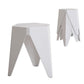 Set of 4 Puzzle Stool Bar Stools Stackable - White