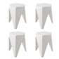 Set of 4 Puzzle Stool Bar Stools Stackable - White
