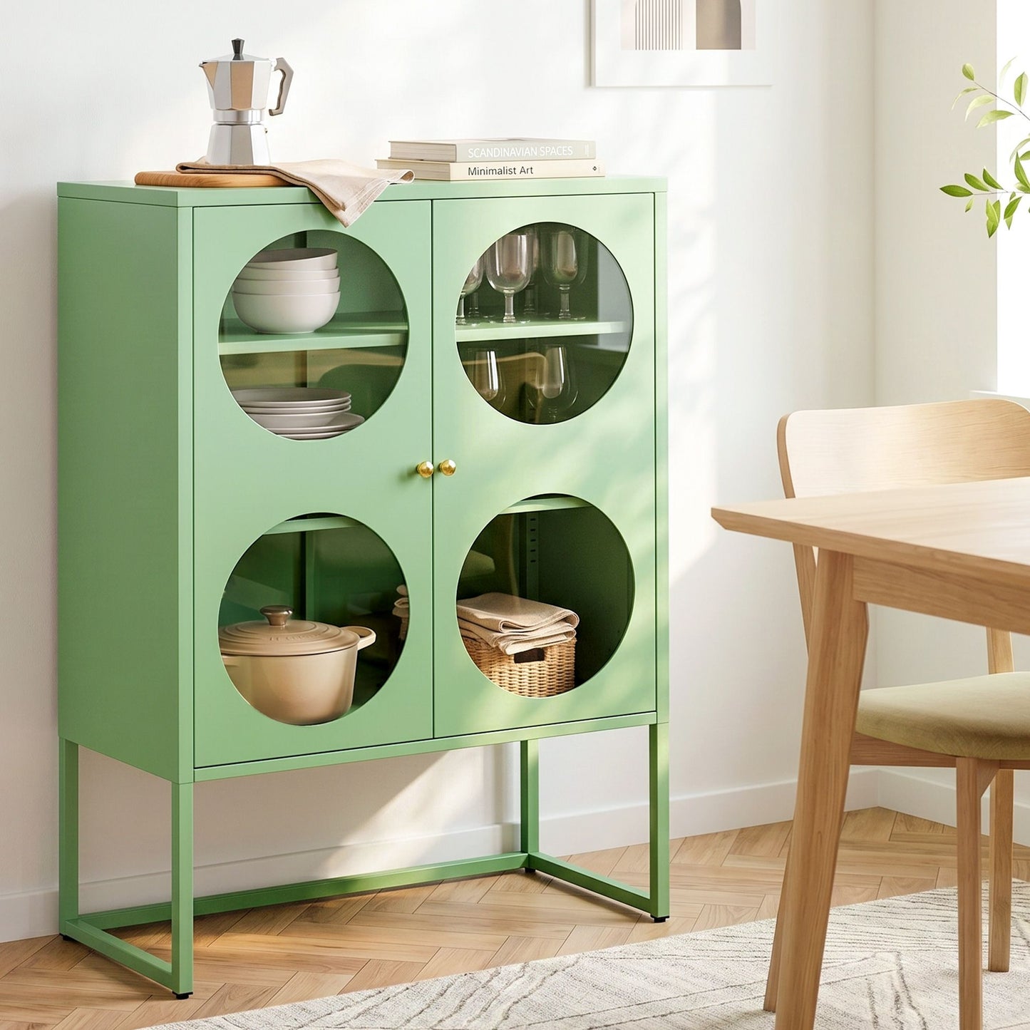 Kael Metal Buffet Sideboard Cabinet - Green