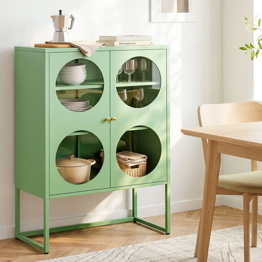 Kael Metal Buffet Sideboard Cabinet - Green