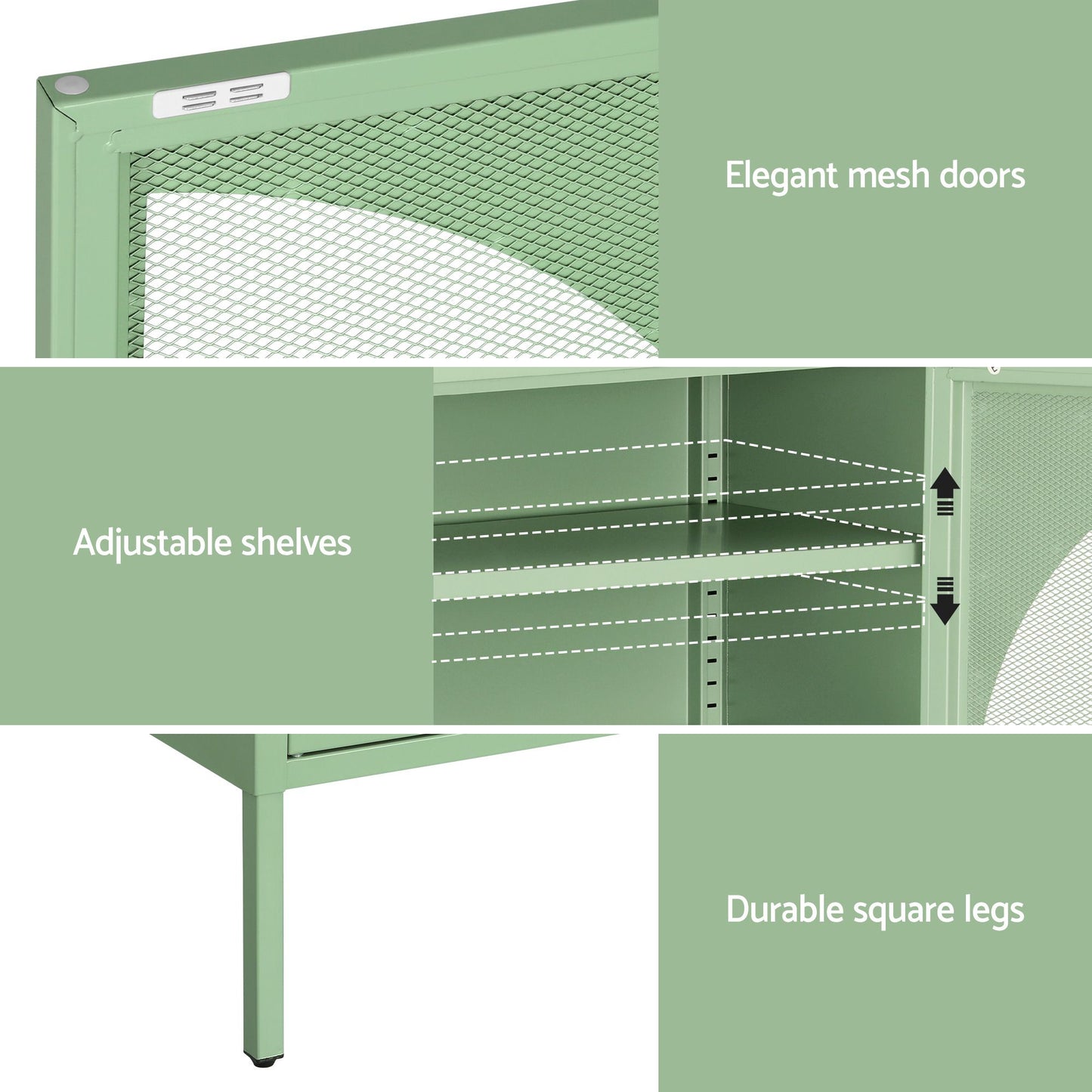 Cipher Metal Buffet Sideboard Cabinet - Green
