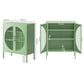 Set of 2 Cipher Buffet Sideboard Cabinet Cupboard Storage Mesh Doors Metal - Green