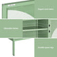 Set of 2 Cipher Buffet Sideboard Cabinet Cupboard Storage Mesh Doors Metal - Green