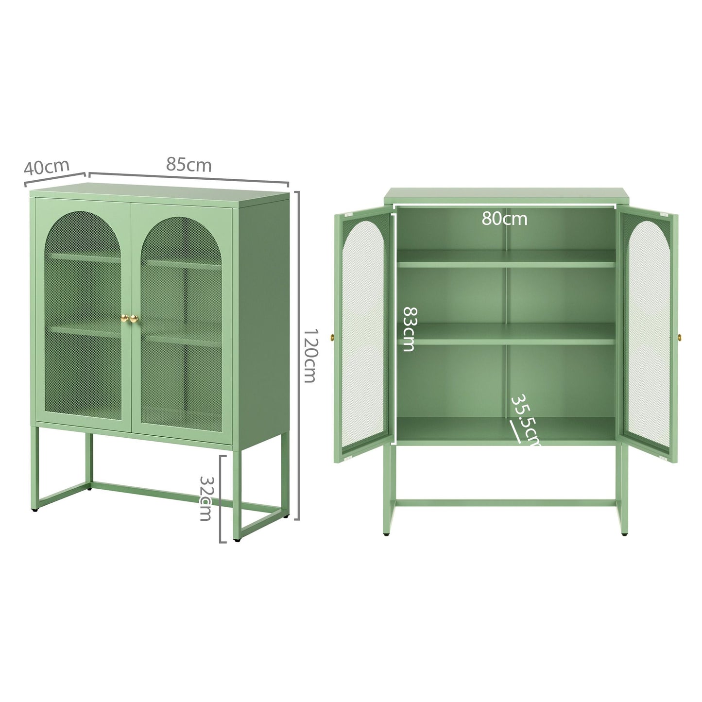 Kellen Metal Buffet Sideboard Cabinet - Green