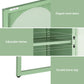 Set of 2 Kellen Buffet Sideboard Cabinet Cupboard Storage Mesh Doors Metal - Green