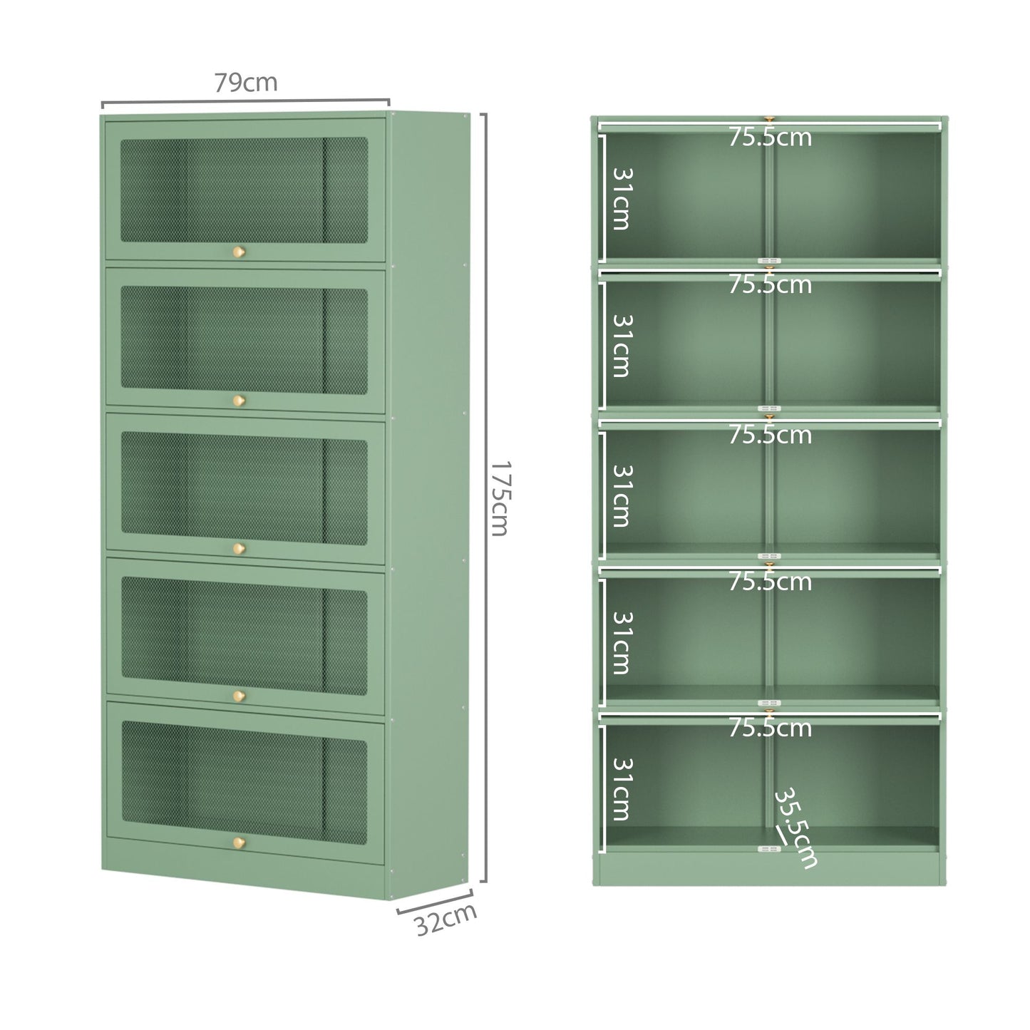Kian Metal Buffet Sideboard Cabinet - Green
