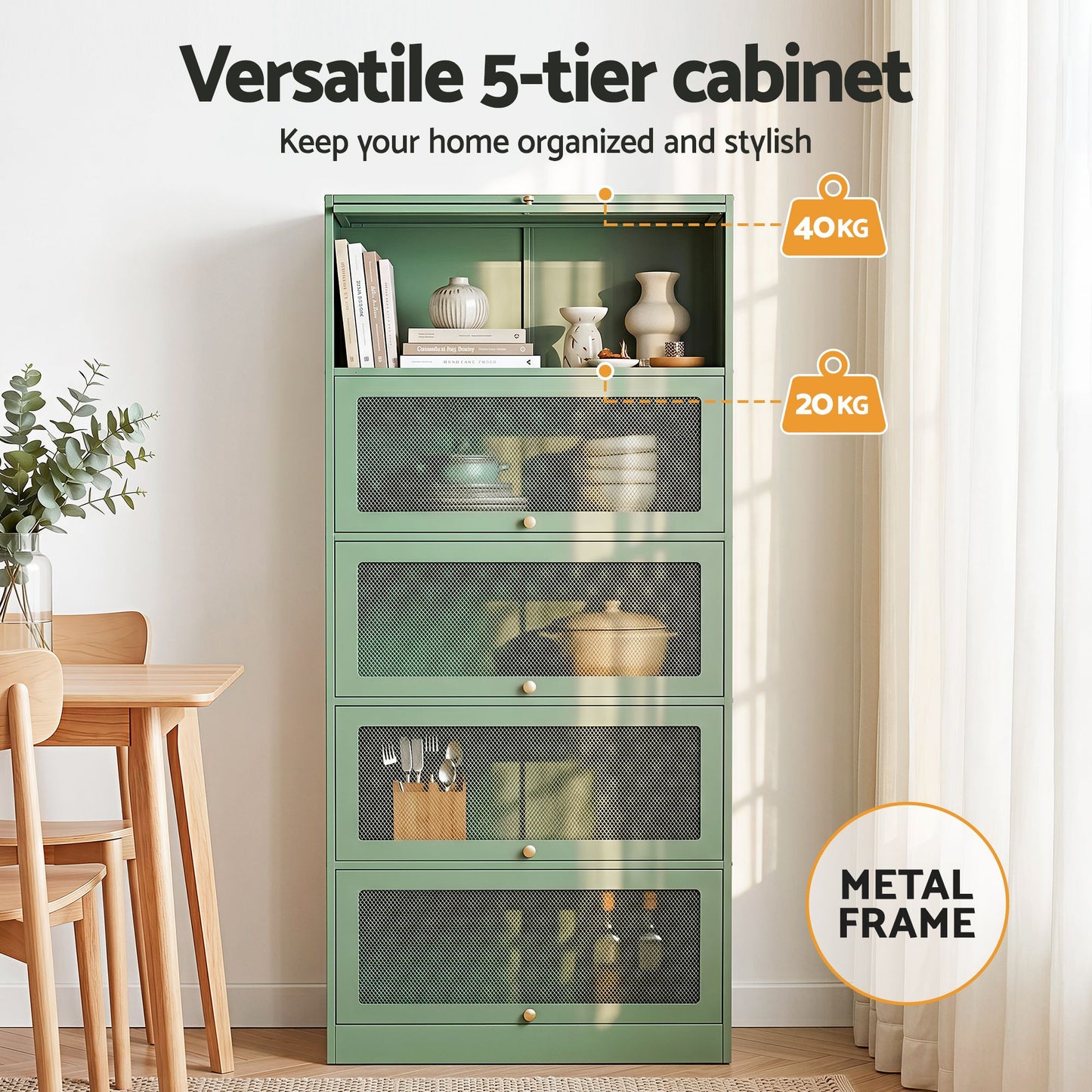 Kian Metal Buffet Sideboard Cabinet - Green