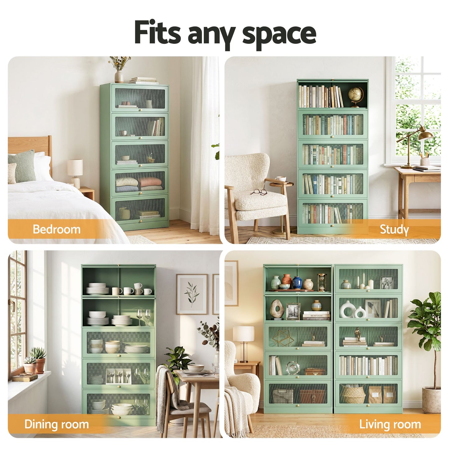Kian Metal Buffet Sideboard Cabinet - Green