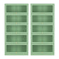 Set of 2 Kian Buffet Sideboard Cabinet Storage Cupboard Mesh Doors Metal - Green