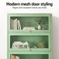 Set of 2 Kian Buffet Sideboard Cabinet Storage Cupboard Mesh Doors Metal - Green