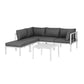 Atlas 5-Seater Outdoor Sofa Set Aluminium Table and Chairs Lounge Patio Furniture 6-Piece - Grey