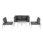 Atlas 5-Seater Outdoor Sofa Set Aluminium Table and Chairs Lounge Patio Furniture 6-Piece - Grey