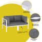 Atlas 5-Seater Outdoor Sofa Set Aluminium Table and Chairs Lounge Patio Furniture 6-Piece - Grey