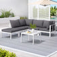 Atlas 5-Seater Outdoor Sofa Set Aluminium Table and Chairs Lounge Patio Furniture 6-Piece - Grey