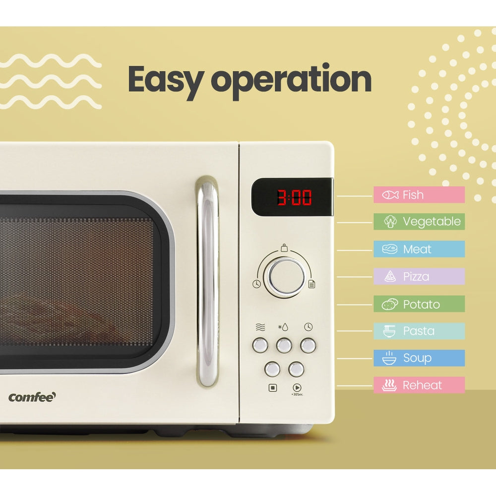 20L Microwave Oven 800W - Cream