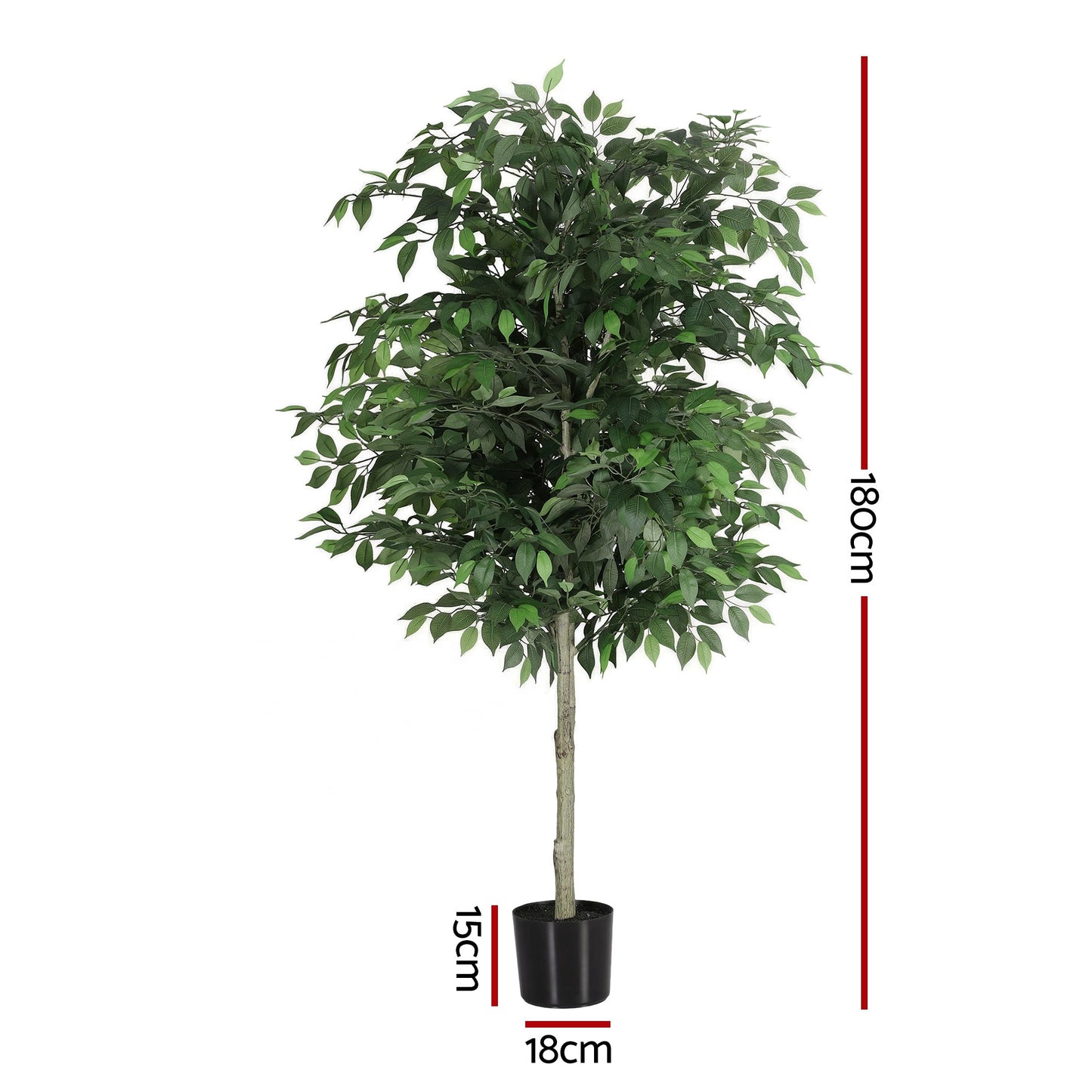 180cm Artificial Ficus Tree Faux Trees Indoor Decor Artificial Plants Lifelike Plant 1.8M
