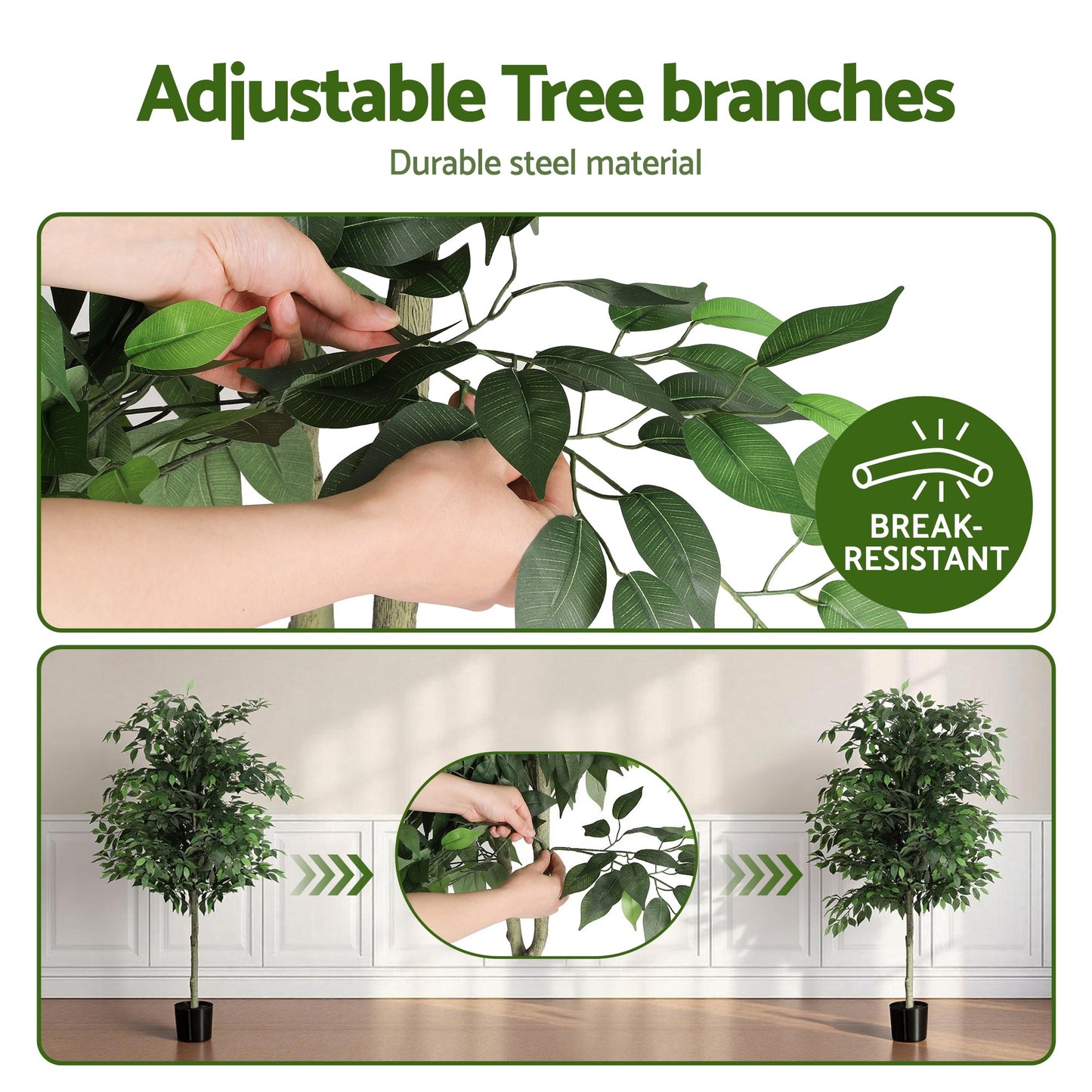 180cm Artificial Ficus Tree Faux Trees Indoor Decor Artificial Plants Lifelike Plant 1.8M