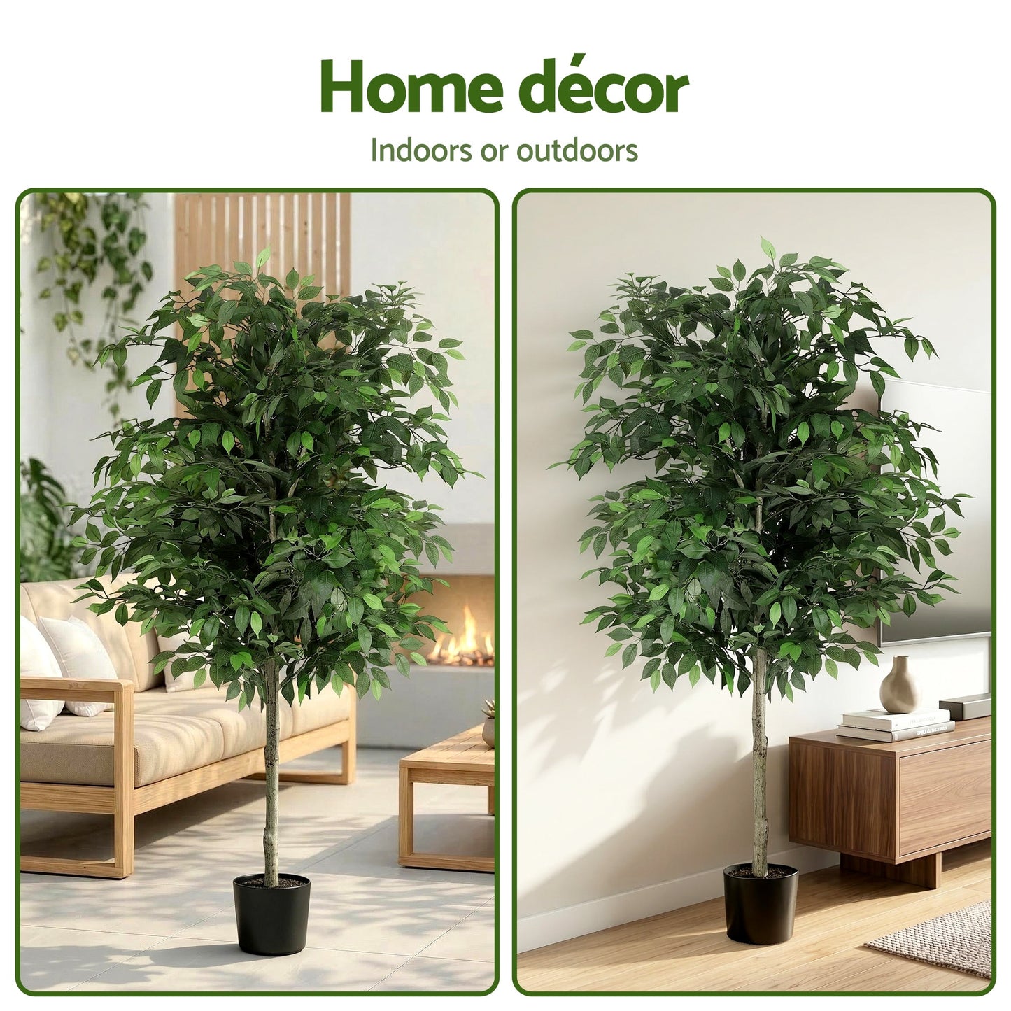 180cm Artificial Ficus Tree Faux Trees Indoor Decor Artificial Plants Lifelike Plant 1.8M