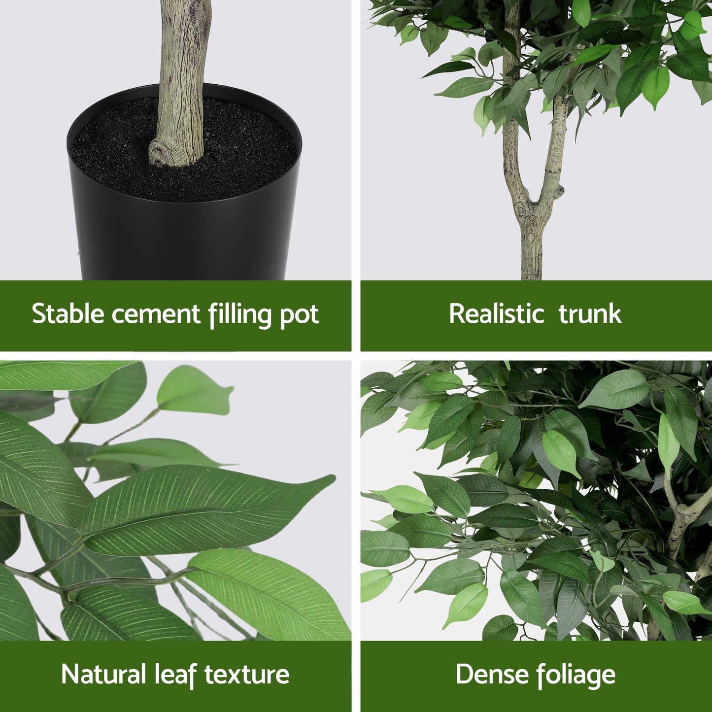 180cm Artificial Ficus Tree Faux Trees Indoor Decor Artificial Plants Lifelike Plant 1.8M