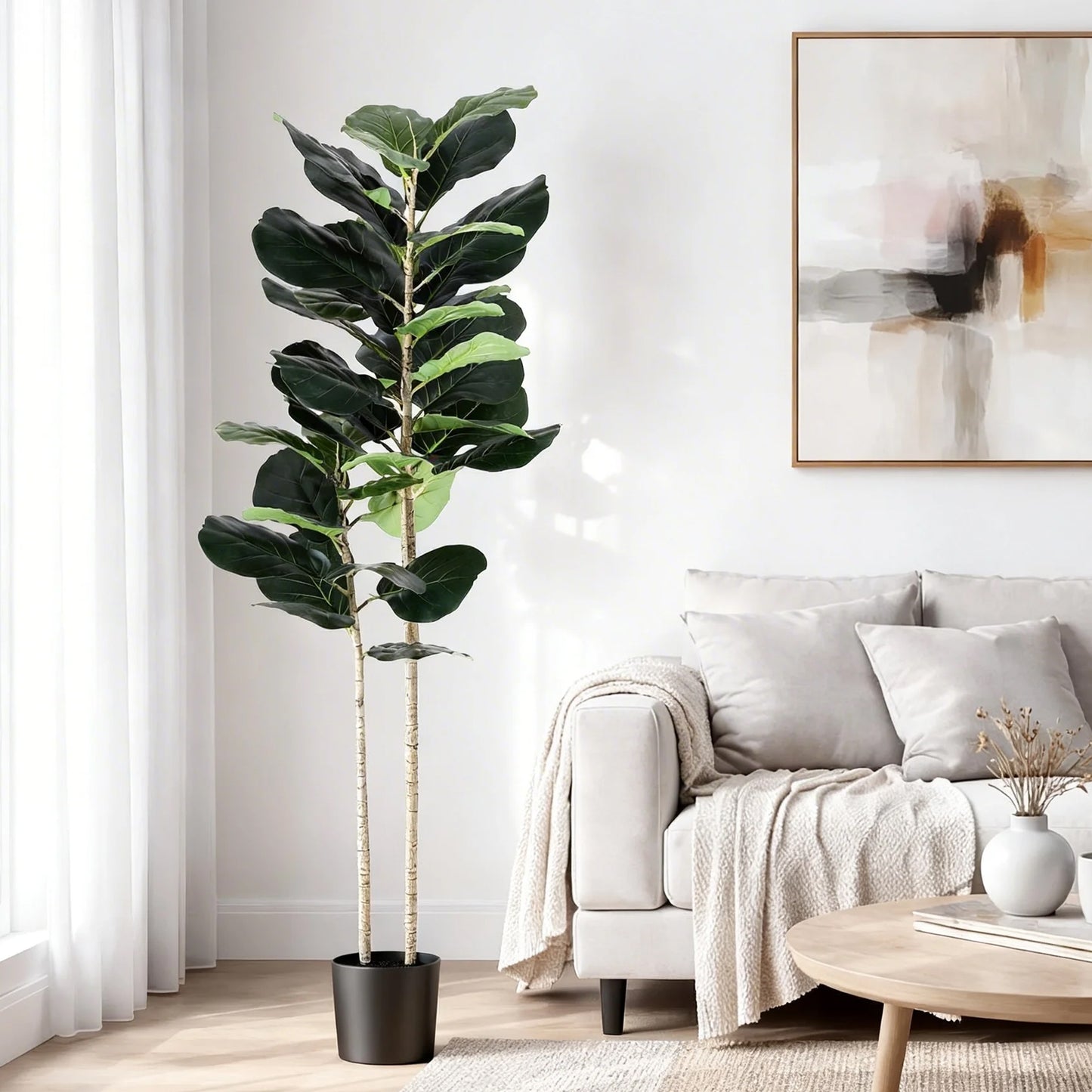 150cm Artificial Fiddle Tree Faux Trees Indoor Decor Artificial Plants Lifelike Plant 1.5M