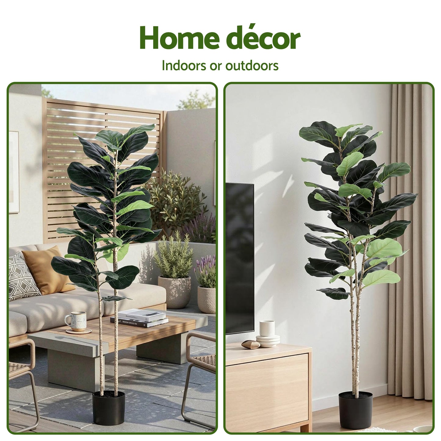 150cm Artificial Fiddle Tree Faux Trees Indoor Decor Artificial Plants Lifelike Plant 1.5M