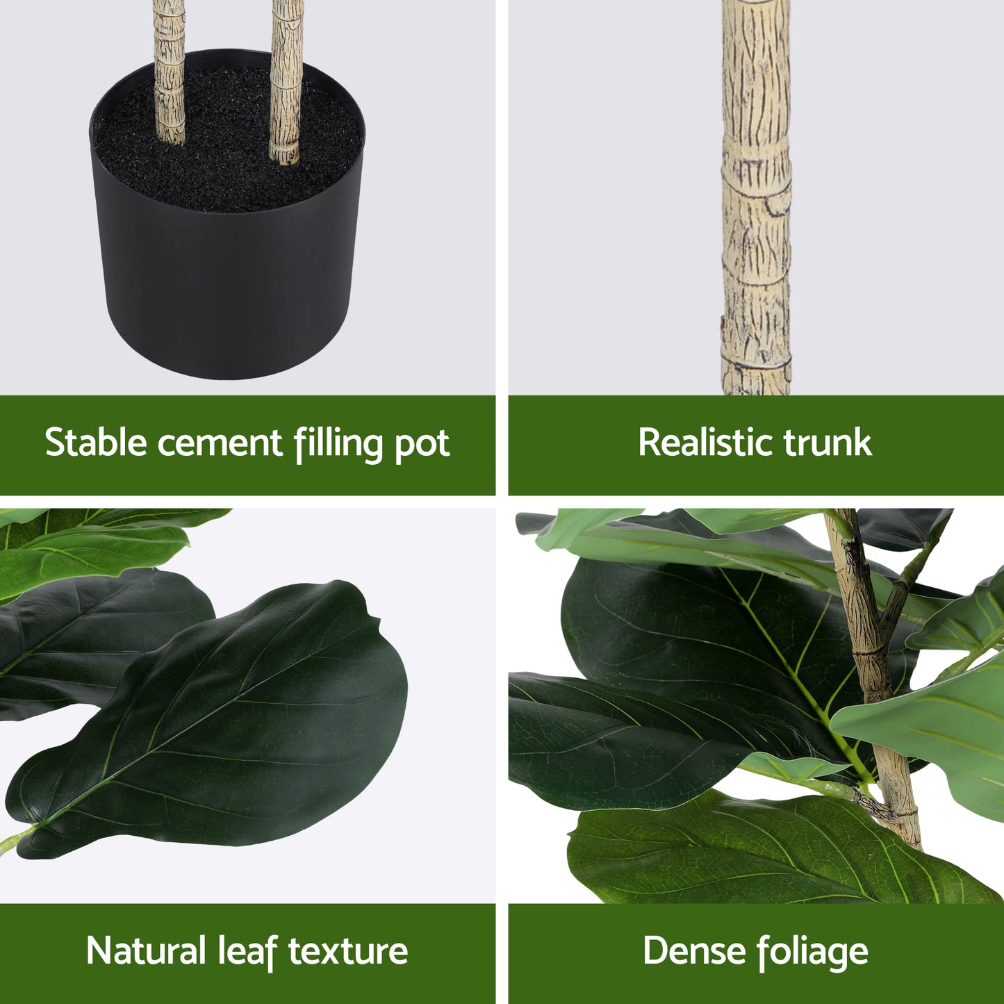 150cm Artificial Fiddle Tree Faux Trees Indoor Decor Artificial Plants Lifelike Plant 1.5M