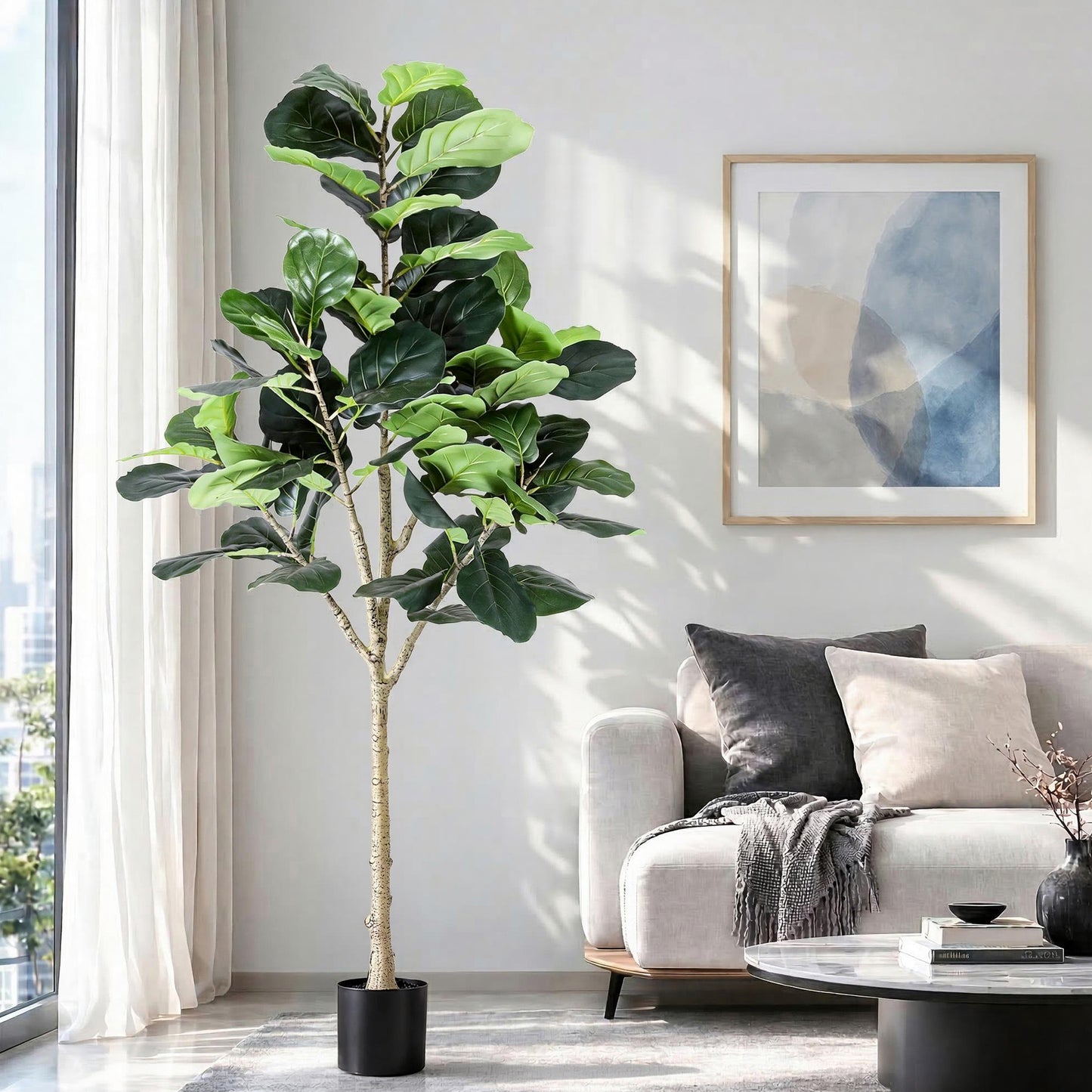 180cm Artificial Fiddle Tree Faux Trees Indoor Decor Artificial Plants Lifelike Plant 1.8M
