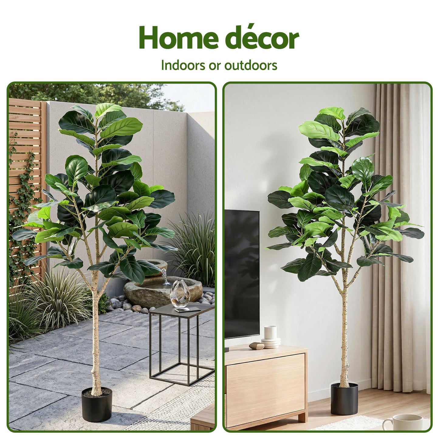 180cm Artificial Fiddle Tree Faux Trees Indoor Decor Artificial Plants Lifelike Plant 1.8M