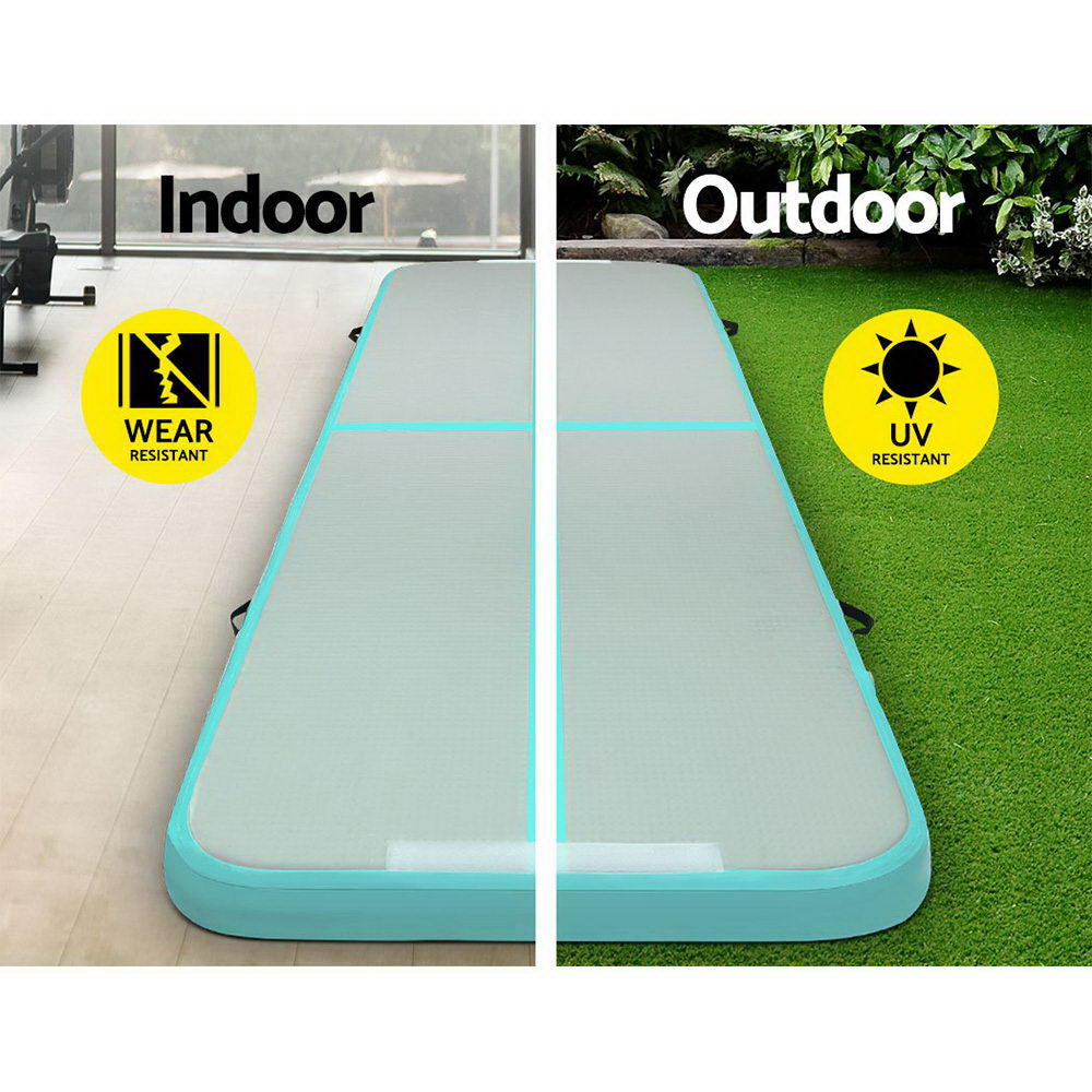 3mx1m Air Track Mat Gymnastic Tumbling Mint Green and Grey