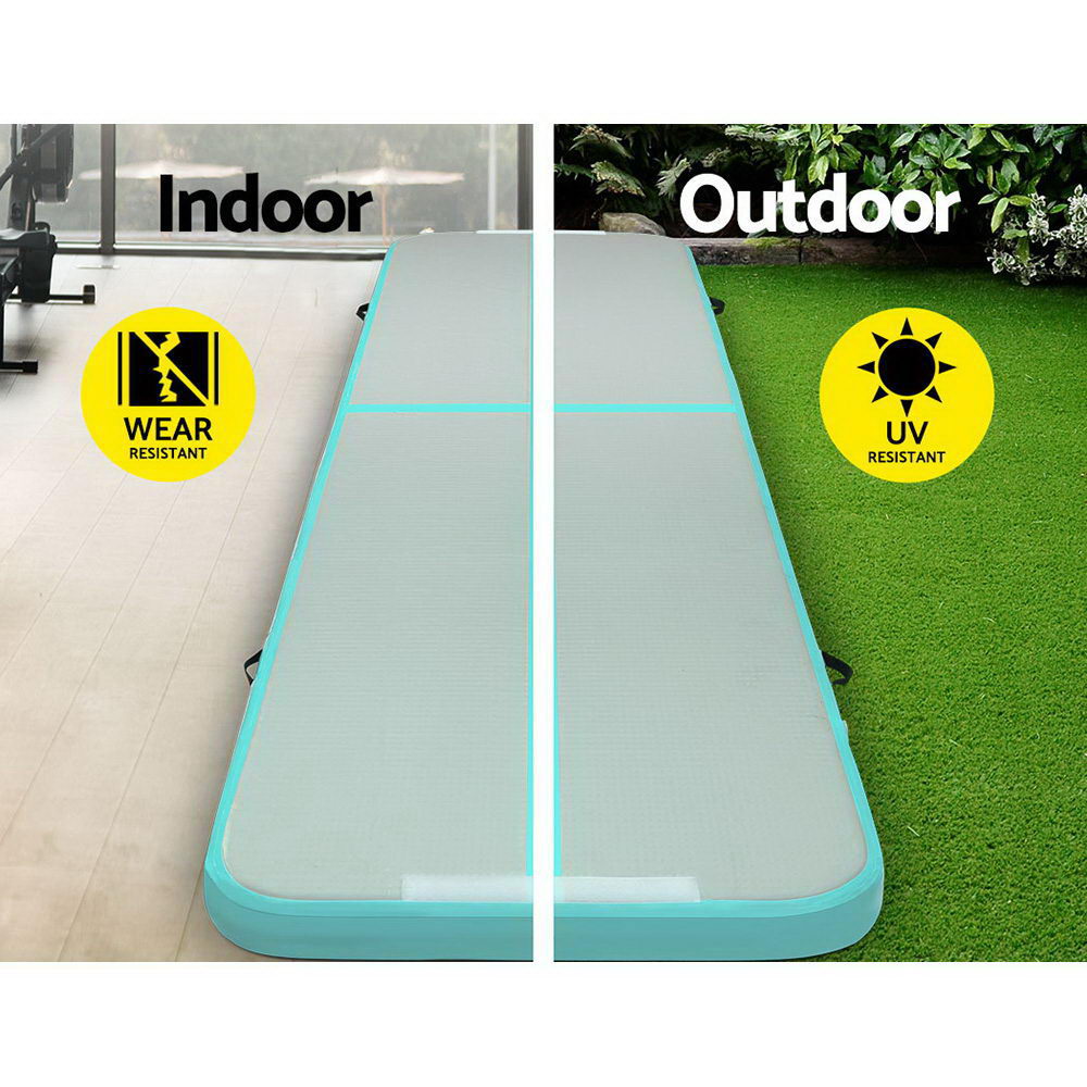 4x1m Inflatable Air Track Mat with Pump Tumbling Gymnastics Green