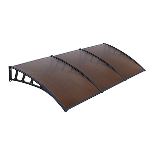 Window Door Awning Door Canopy Outdoor Patio Cover Shade 1.5mx3m DIY Brown
