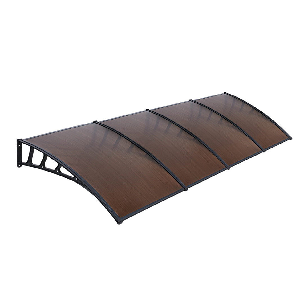 Window Door Awning Door Canopy Outdoor Patio Cover Shade 1.5mx4m DIY Brown