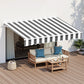 Instahut Retractable Folding Arm Awning Manual Sunshade 2.5Mx2M Grey White