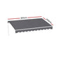 Instahut Retractable Folding Arm Awning Manual Sunshade 3M X 2M Grey