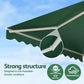 Instahut Retractable Folding Arm Awning Manual Sunshade 5Mx3M Dark Green