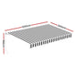 Instahut Retractable Folding Arm Awning Manual Sunshade 5Mx3M Grey White