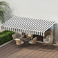 Instahut Retractable Folding Arm Awning Motorised Sunshade 4.5Mx3M Grey White