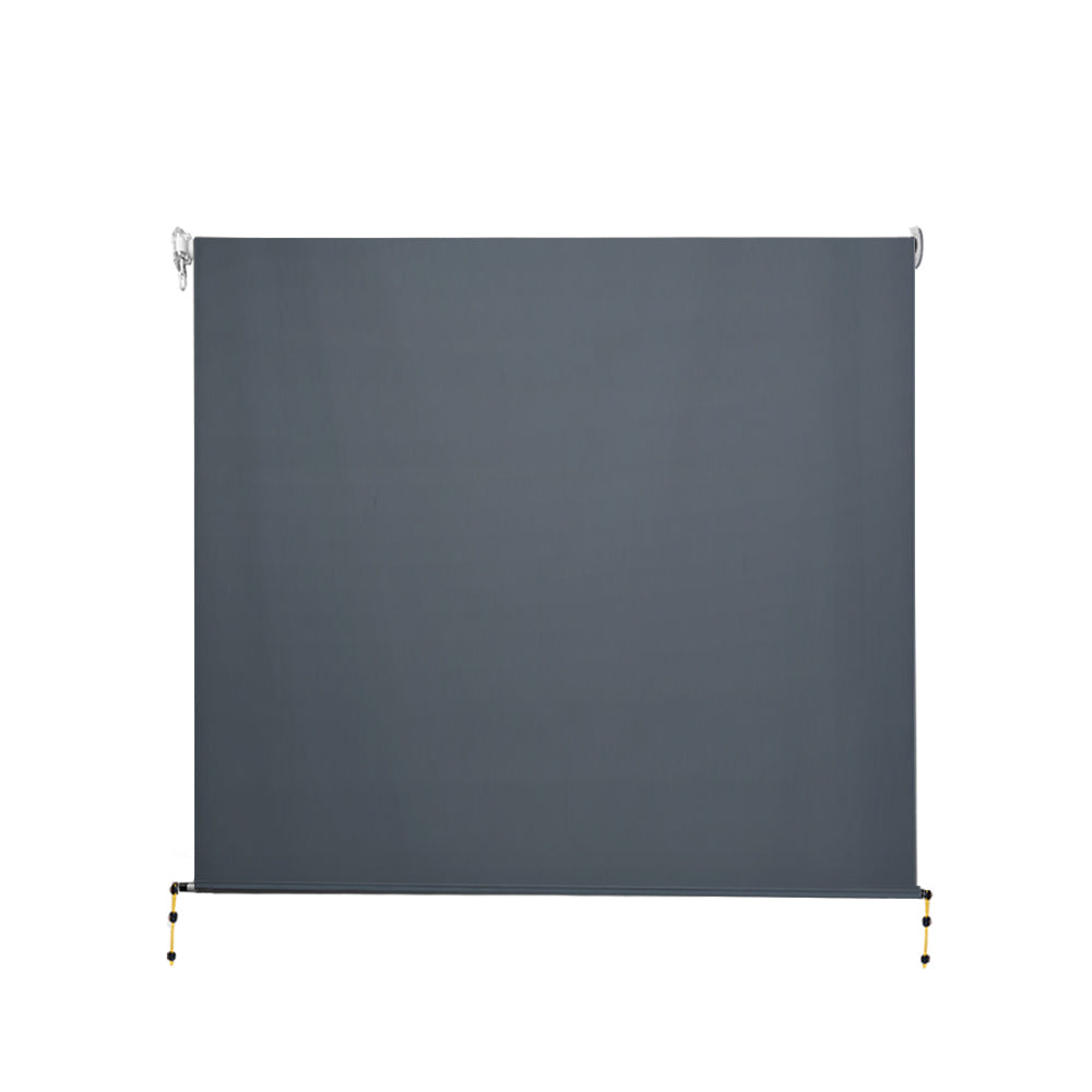 Instahut Outdoor Blinds Blackout Roll Down Awning Window Shade 2.1x2.5M Grey