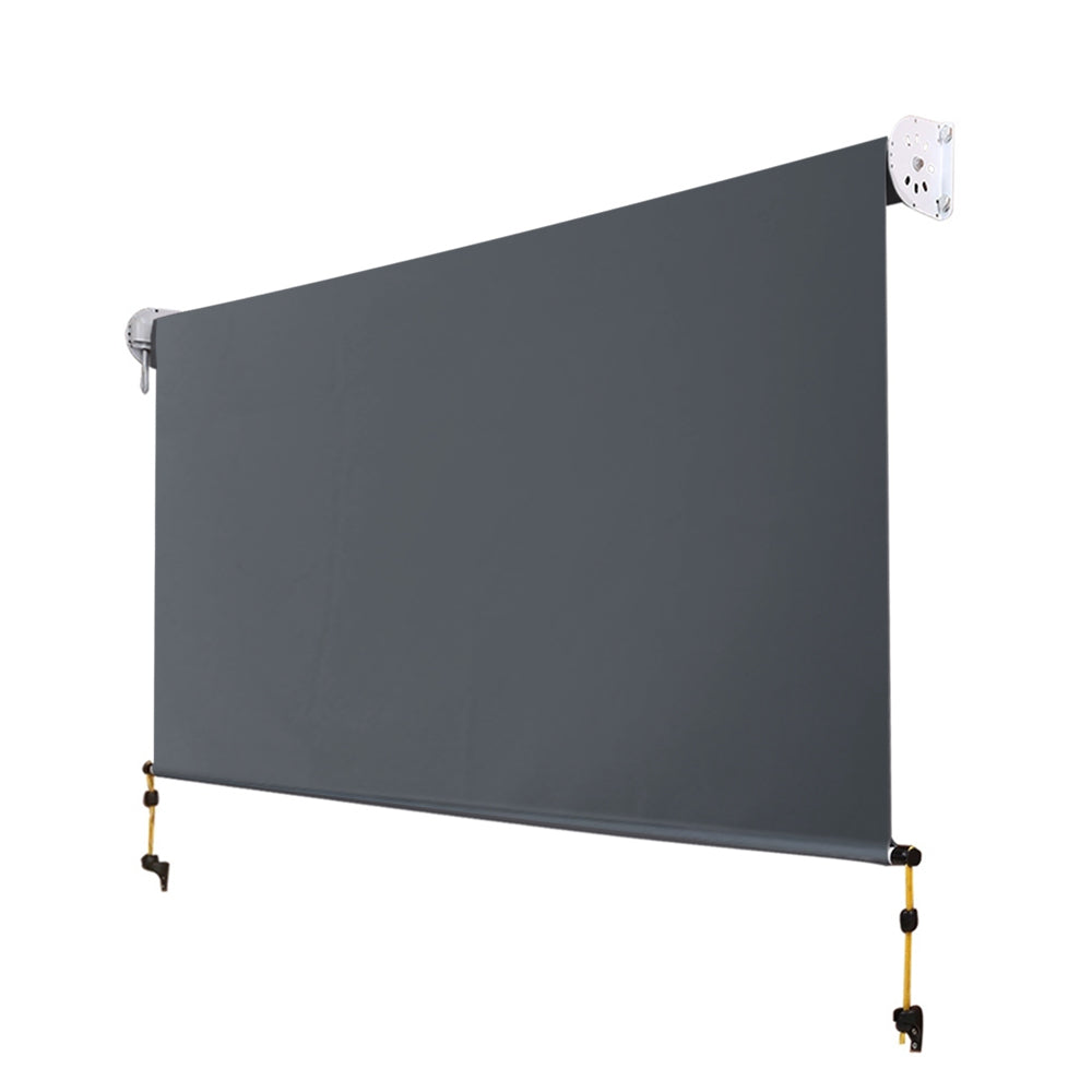 Instahut Outdoor Blinds Blackout Roll Down Awning Window Shade 2.1x2.5M Grey