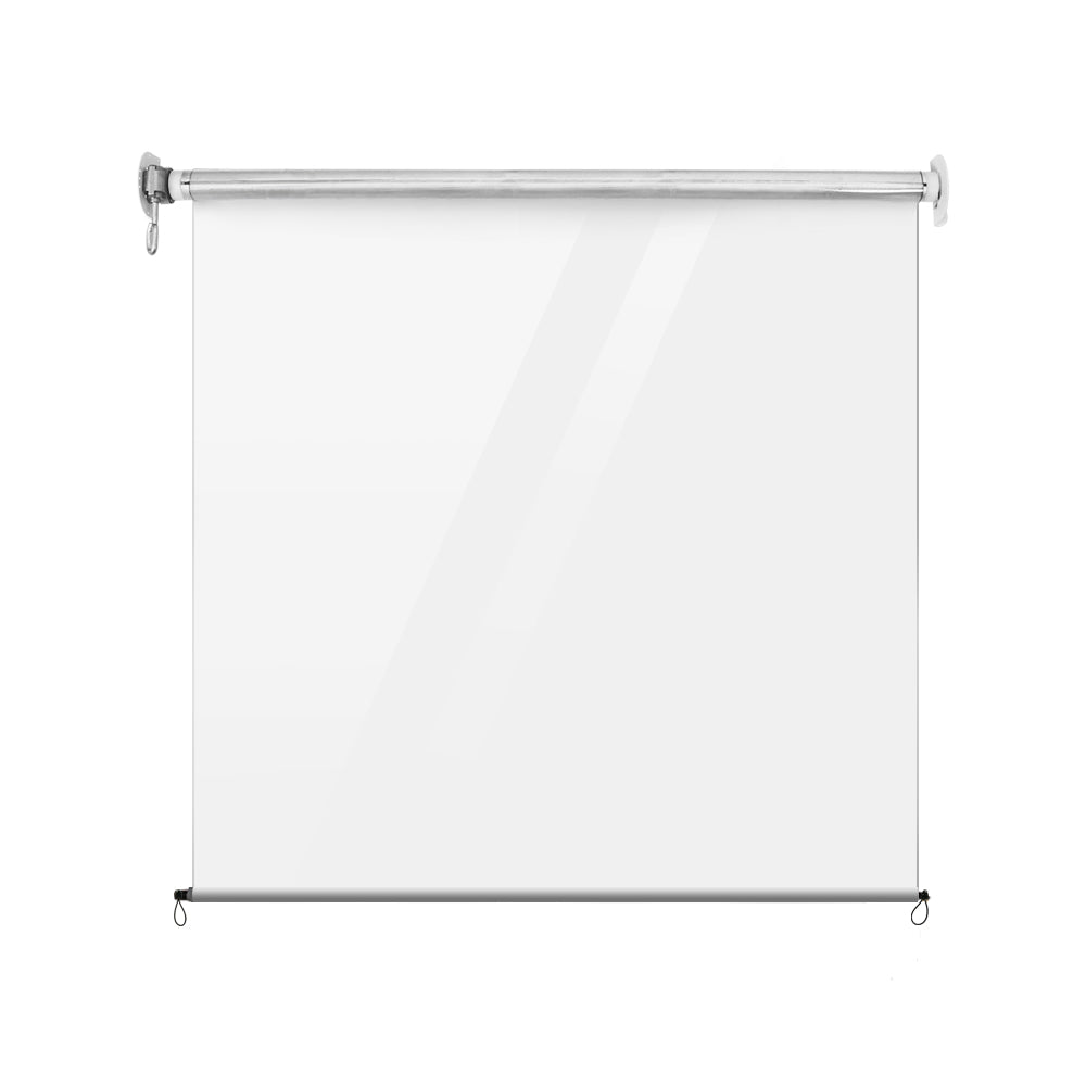 Instahut Outdoor Blinds Transparent Roll Down Awning Window Shade 1.5x2.4M