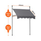 Instahut Window Fixed Pivot Arm Awning Outdoor Door Canopy 2X1.8M Grey