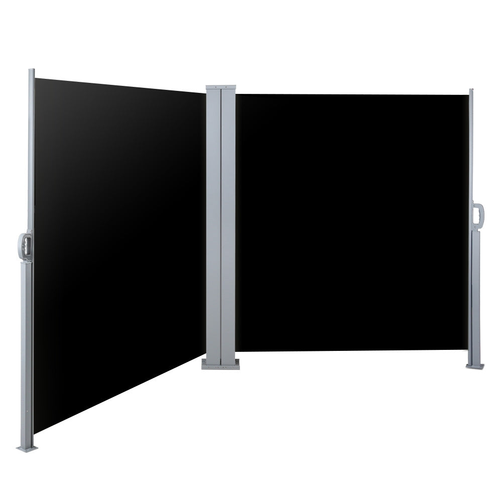 Instahut Side Awning Outdoor Blinds Sun Shade Retractable Screen 2x6M BK