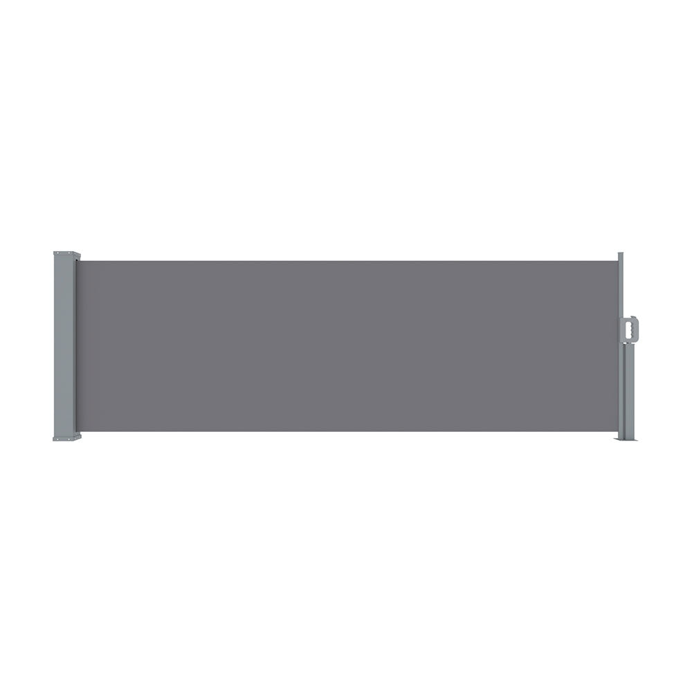Instahut Side Awning Sun Shade Outdoor Blinds Retractable Screen 1x3M Grey
